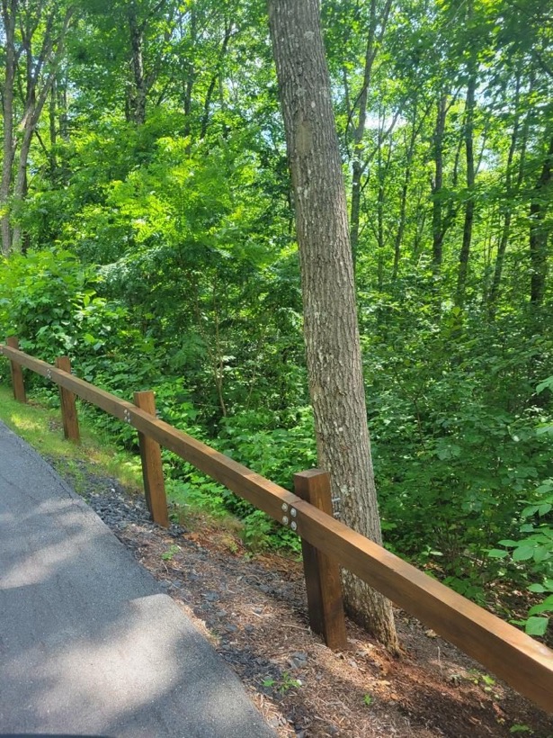 Timber Guardrail built by Mountain Fence & Deck in Western North Carolina