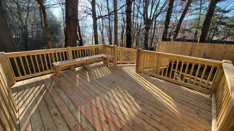 Deck installed by Mountain Fence & Deck in the High Country, NC