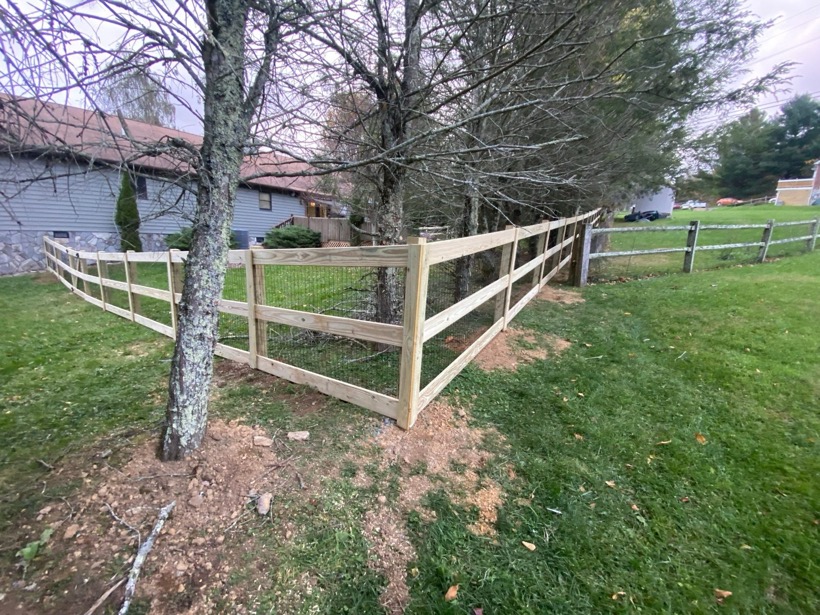 Deck Board Fence installed by Mountain Fence & Deck in the High Country, NC