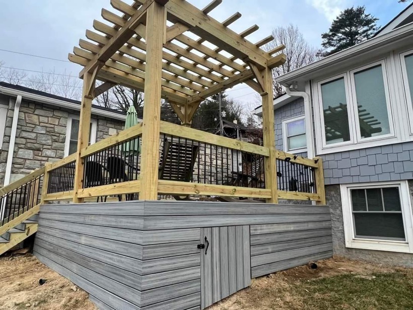Pergola installed by Mountain Fence & Deck in the High Country, NC