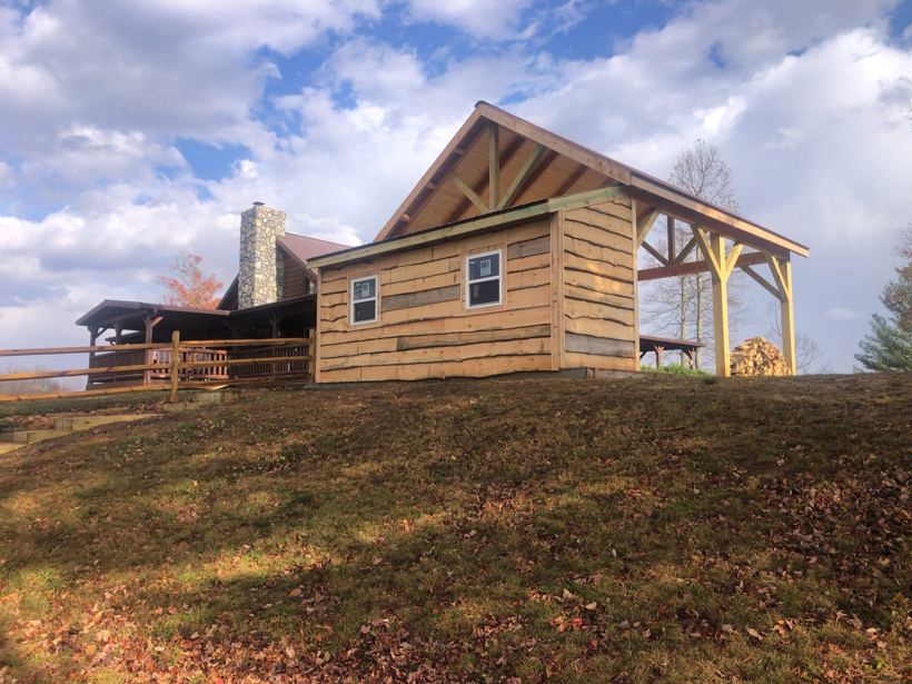 Outdoor Structure by Mountain Fence and Deck