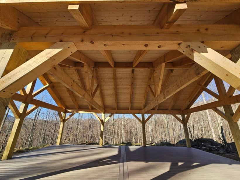 Outdoor Structure by Mountain Fence and Deck