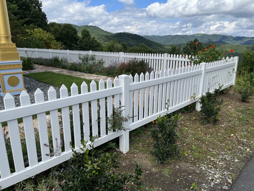 Vinyl Fence installed by Mountain Fence & Deck in the High Country, NC